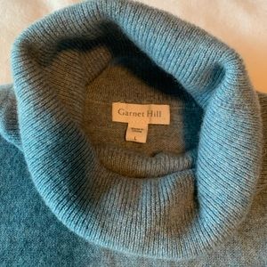 Garnet Hill 100% Cashmere Blue Turtleneck Size L